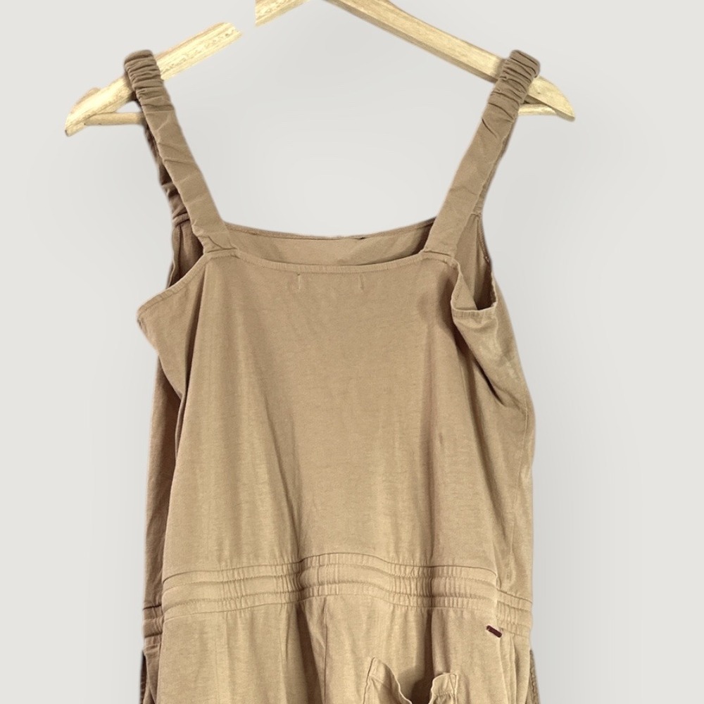 n:philanthropy Tan Utility Cargo Jumpsuit Size L Cotton Drawstring Beige - Picture 9 of 12